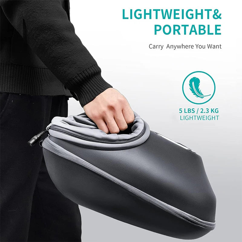 Foot Massager Electric Machine Air Compression Heating Therapy Shiatsu Knead Roller Muscle Relaxation Pain Relief